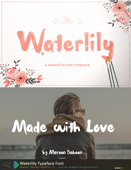 فونت انگلیسی فانتزی - Waterlily Typeface Font | رضاگرافیک 